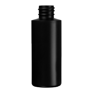 2 oz. Black HDPE Plastic Cylinder Bottle, 20mm 20-410, 9 Grams